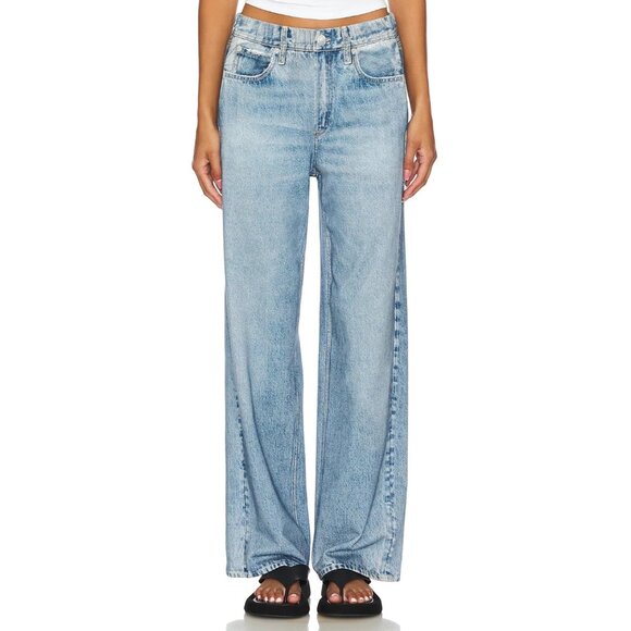 NWT rag & bone Miramar Wide Leg in Valentina Faux Jean Printed Sweatpants S - Picture 5 of 8